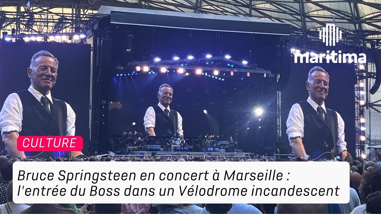 Bruce Springsteen en concert à Marseille : l'entrée du chanteur dans un Vélodrome incandescent