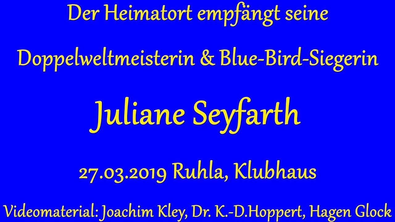Juliane Seyfarth, unsere Doppelweltmeisterin, wird im Klubhaus Ruhla herzlich empfangen.