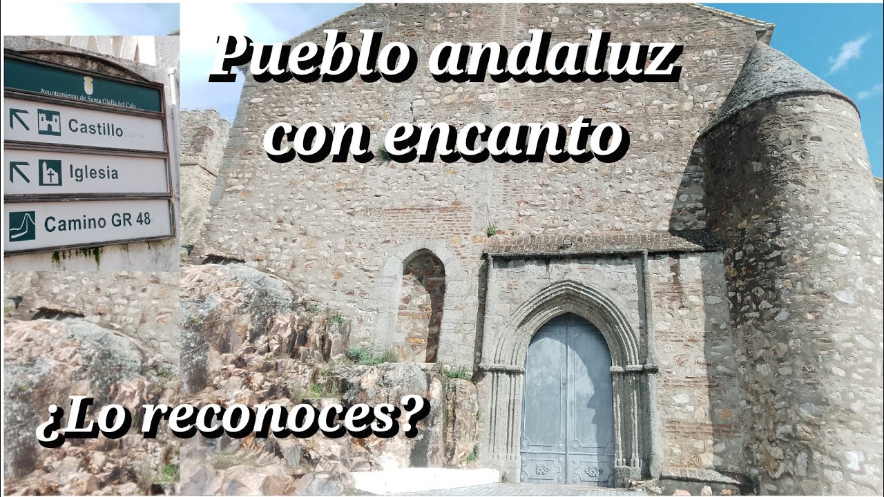 Pueblo en la ladera de un castillo con iglesia medieval. El encanto de Sierra Morena #andalucia 