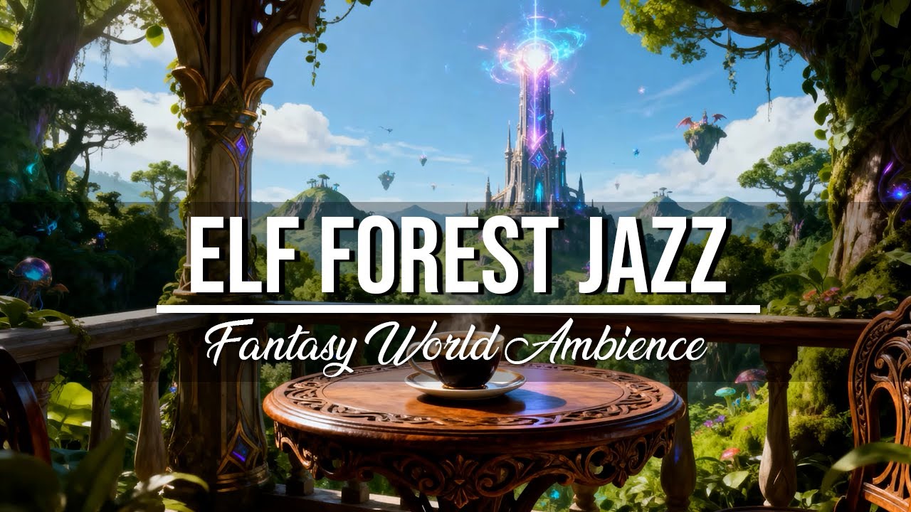 Relaxing Fantasy Jazz Music - Enchanted Elf Forest Ambience for Study, Work & Sleep