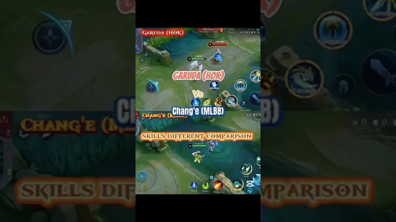 Garuda Khageswara (HOK) Vs Chang'e (MLBB); skills different comparison #hok #honorofkings #vs #mlbb