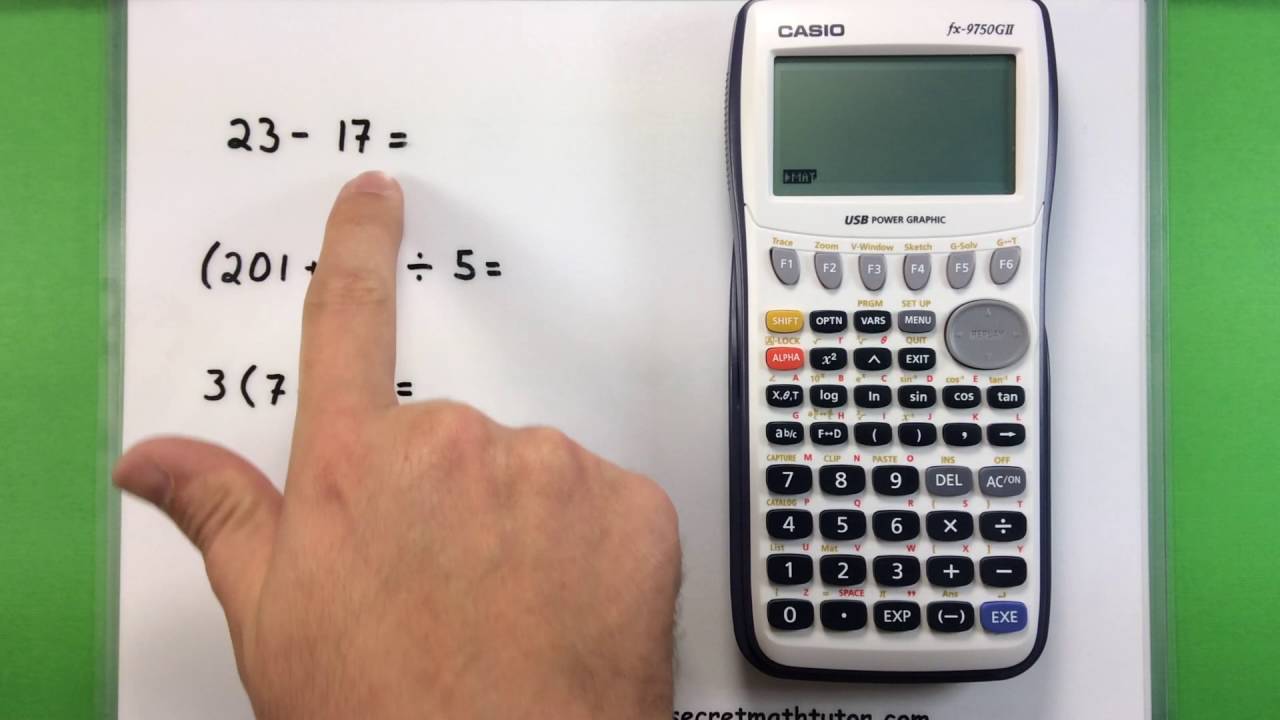 Basic Math - Using a Casio fx-9750GII Calculator