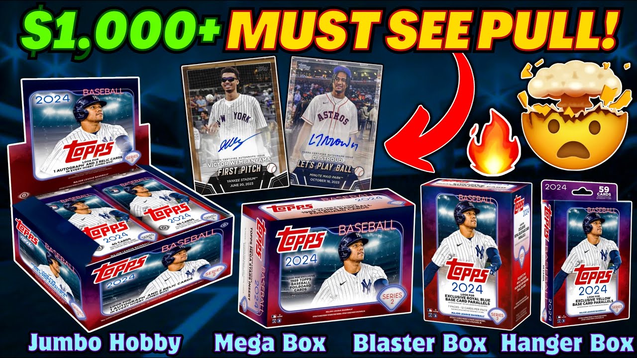 *ОБЯЗАТЕЛЬНО К ПРОСМОТРУ!🤯🔥 2024 TOPPS SERIES 2 BASEBOL RETAIL VS HOBBY JUMBO BOX!⚾️