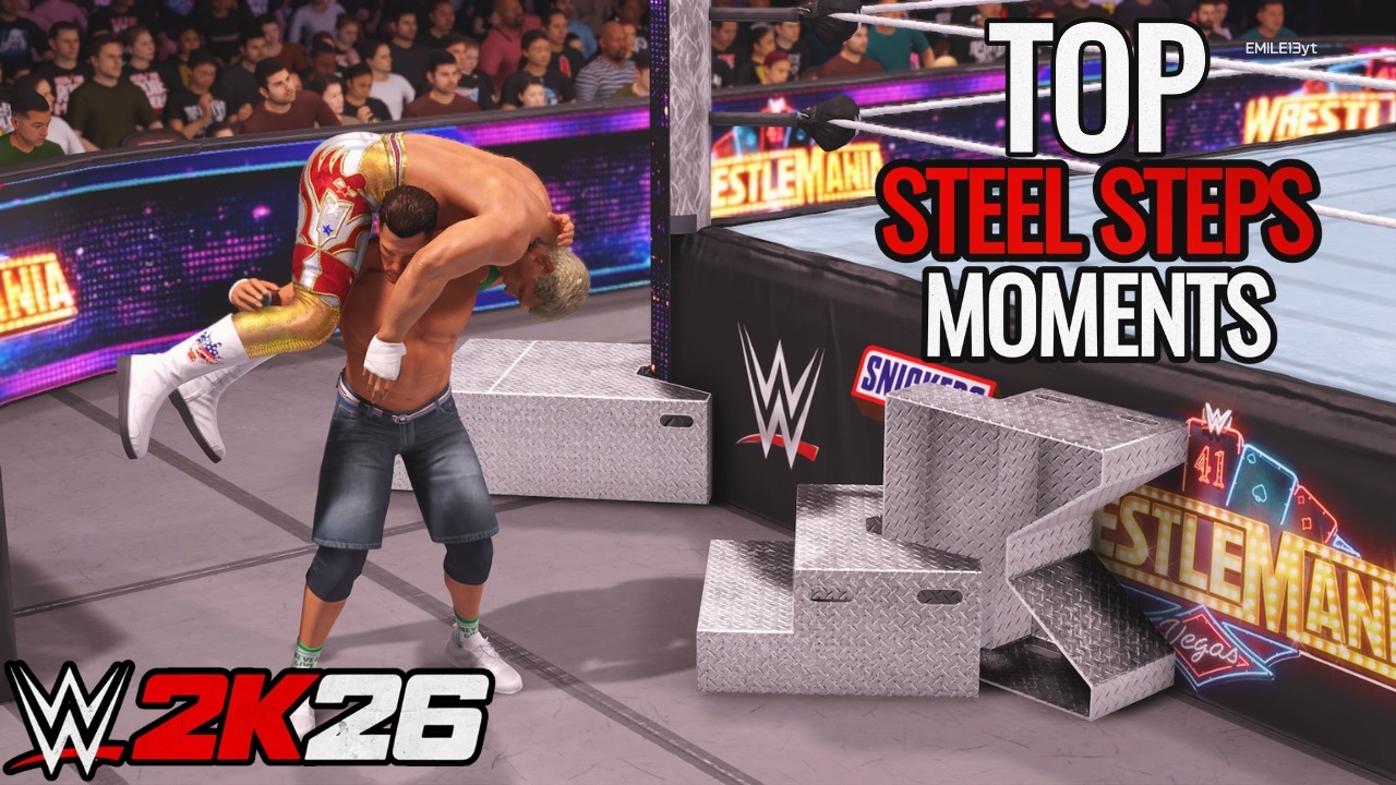 WWE 2K26 - STEEL STEPS PHYSICS IS INSANE COMPILATION!! / WWE 2K26 GAMEPLAY