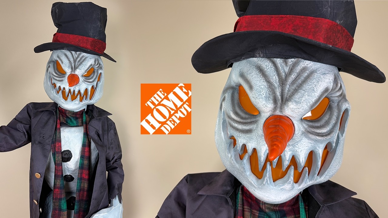 Распаковка аниматронного рычащего снеговика Home Depot на Хэллоуин 2026