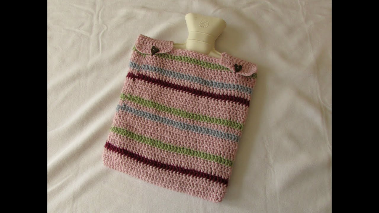 VERY EASY crochet hot water bottle cover / cosy tutorial