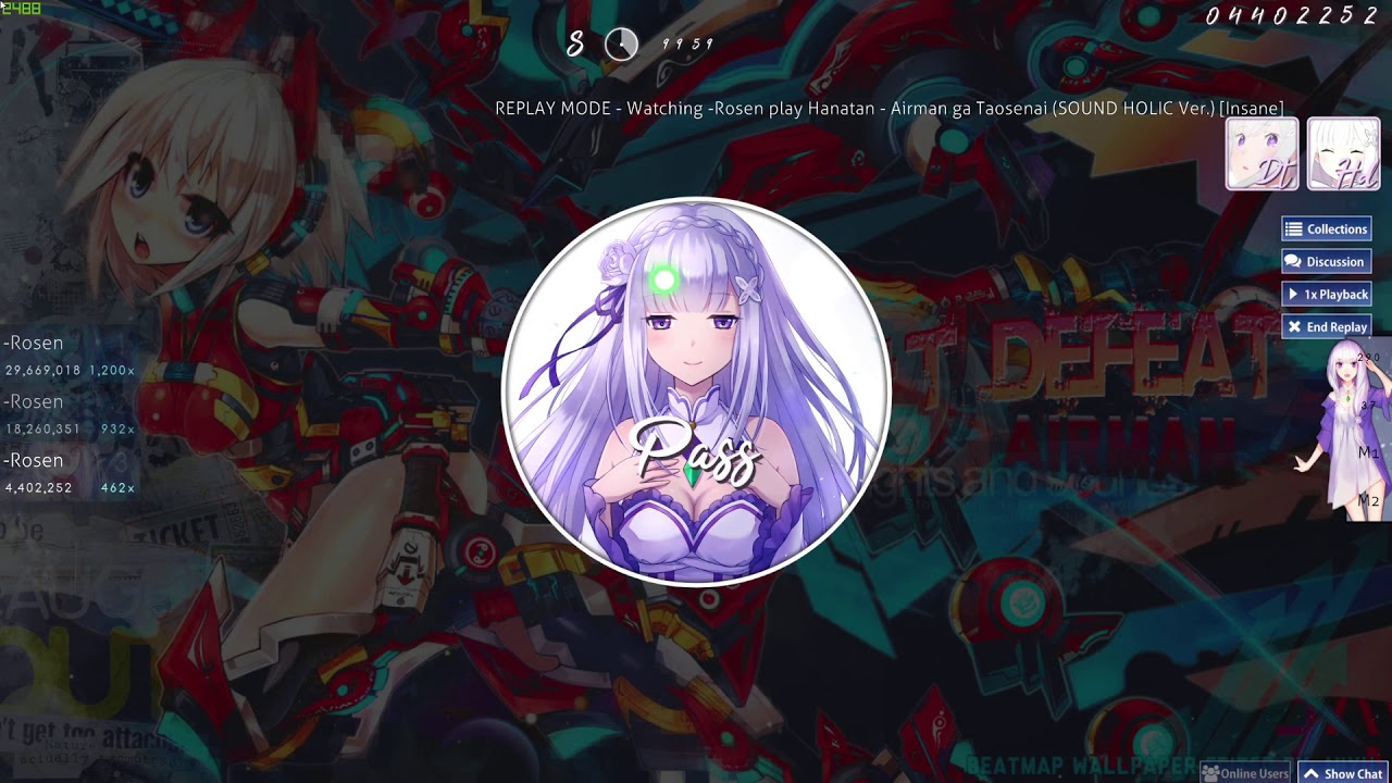 Hanatan - Airman ga Taosenai (SOUND HOLIC Ver.) [Insane] +HDDT | 99.47% 1200/1238 1xSB (538pp)
