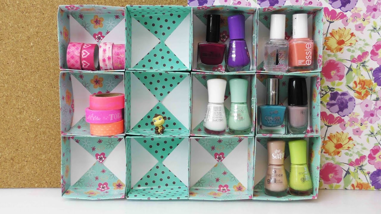 Aufbewahrung für Nagellack, Washitape & Schmuck selber machen | Origami Kästen |