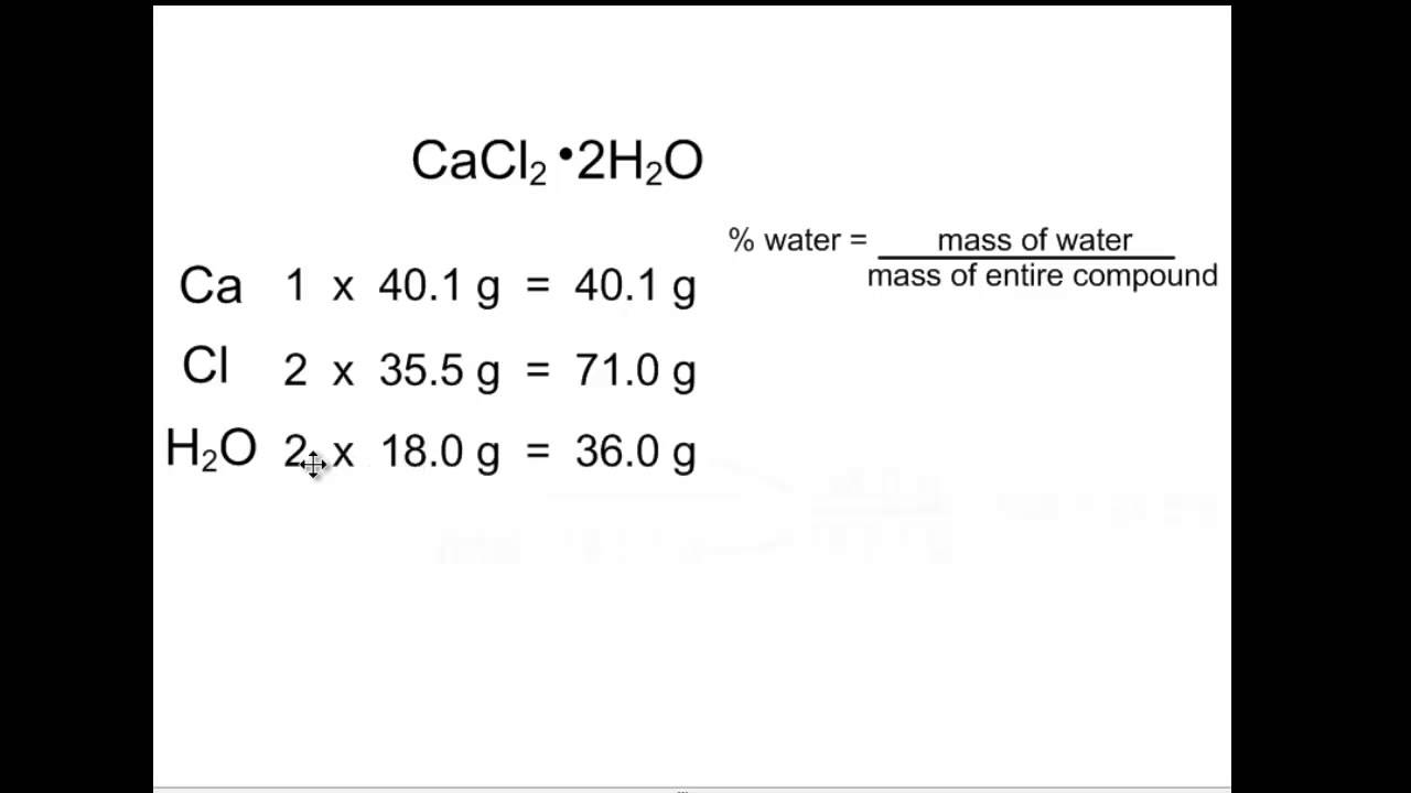 Calculating Percent Water in a Hydrate