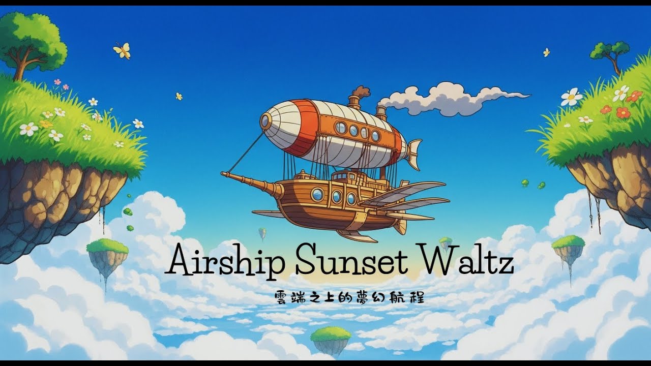 The Airship's Golden Hour Journey | 飛行船的黃金時刻旅程 [Relax/Escape]