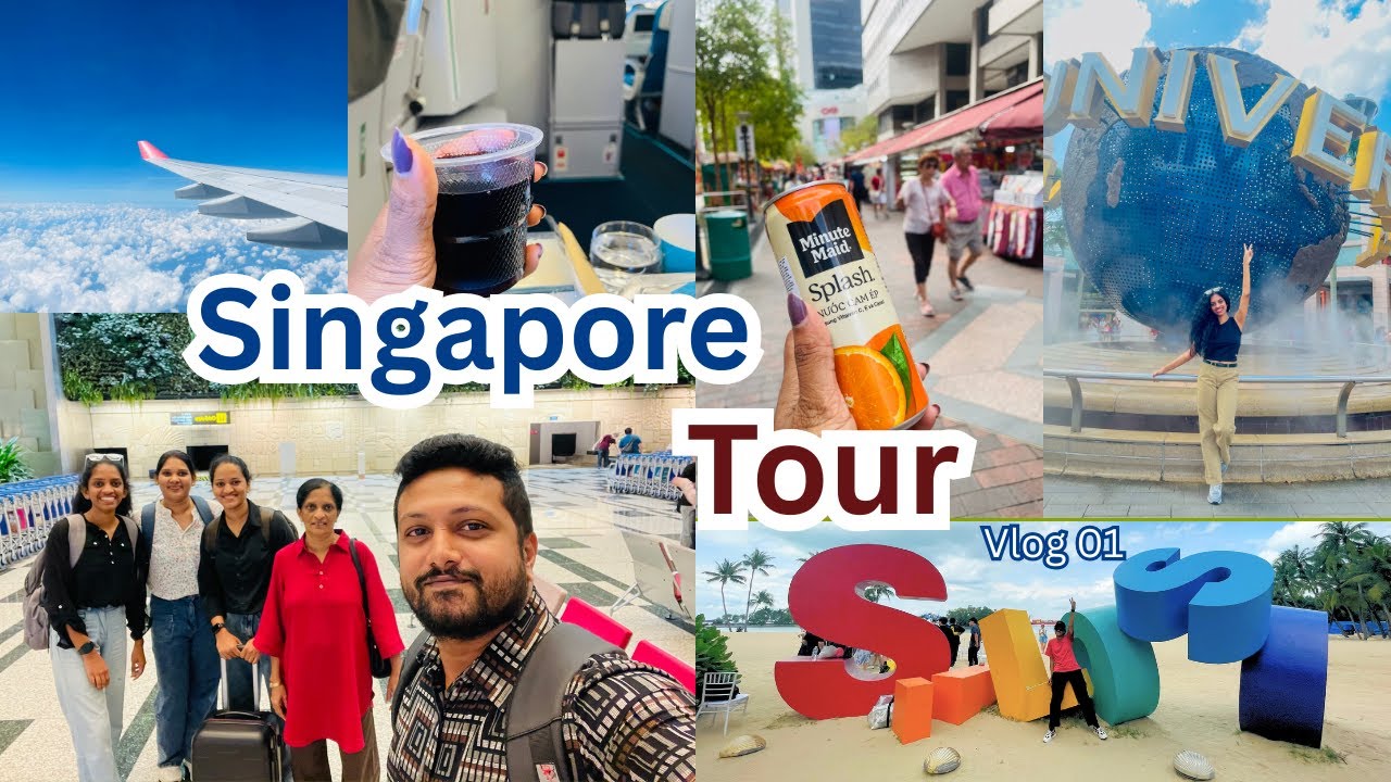 Singapore Tour | Vlog 01 | සිංගප්පූරුවේ පලවෙනි දවස | Sentosa | ගෙදර අයත් එක්ක | Vacation mode on