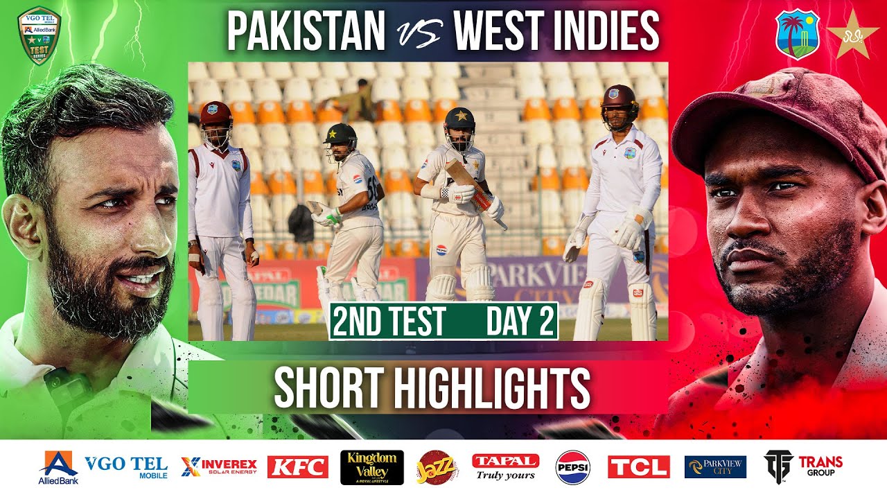 Short Highlights | Pakistan vs West Indies | 2nd Test Day 2 | PCB | M2I1A