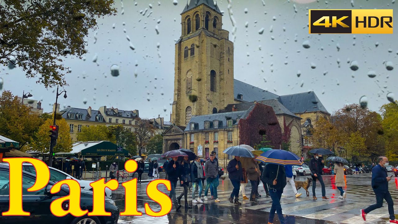 Paris  Rainy Walk | Walking In Heavy Rain In Paris-2021-4K-HDR | Paris 4K | A Walk In Paris