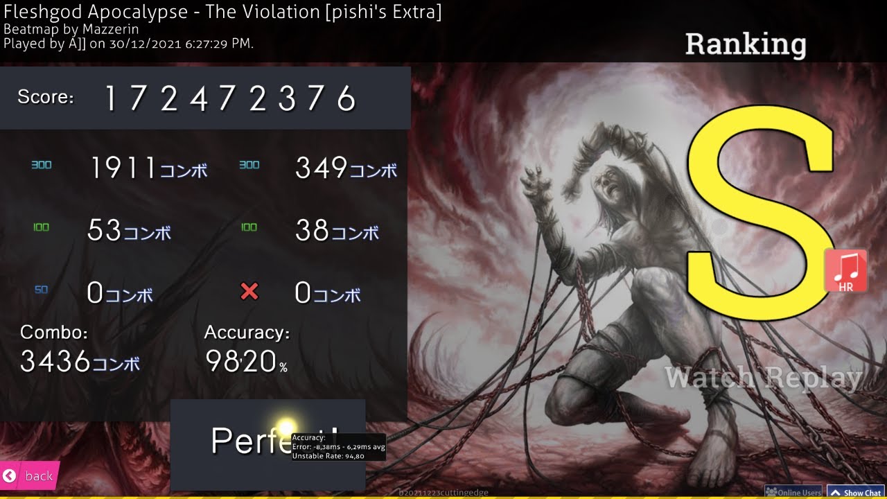 A]] | Fleshgod Apocalypse - The Violation [pishi's Extra] +HR 98.20% FC #8 601pp