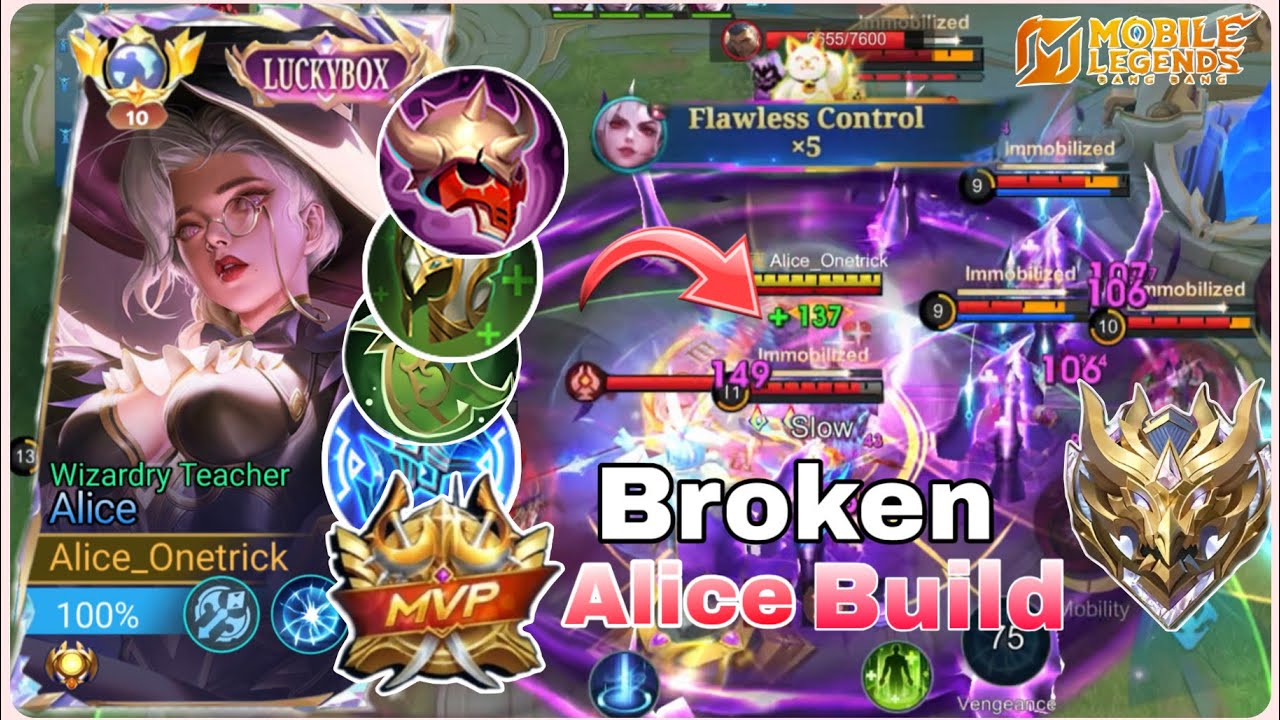 How to Hyper Carry Alice Vs Thamuz Exp Lane Full Gameplay: Best Alice Build And Emblem | MLBB 