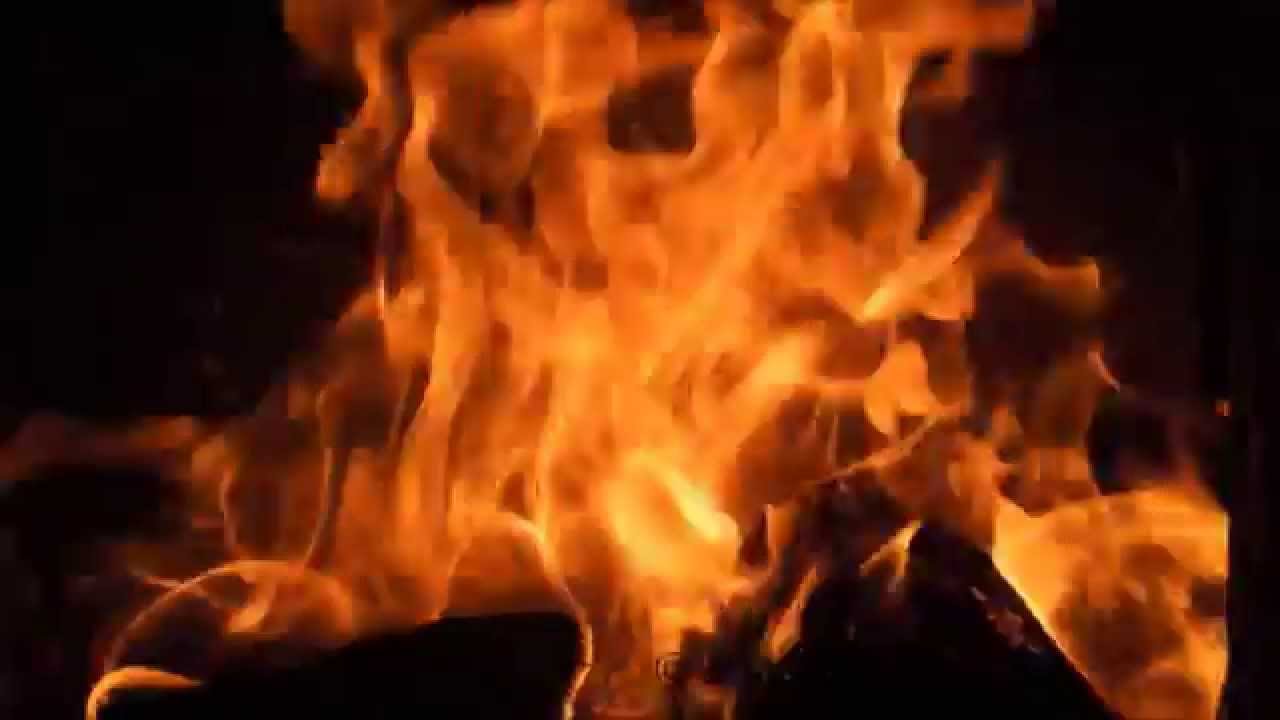 FIREPLACE video with wind, rain and thunder 6 HOURS