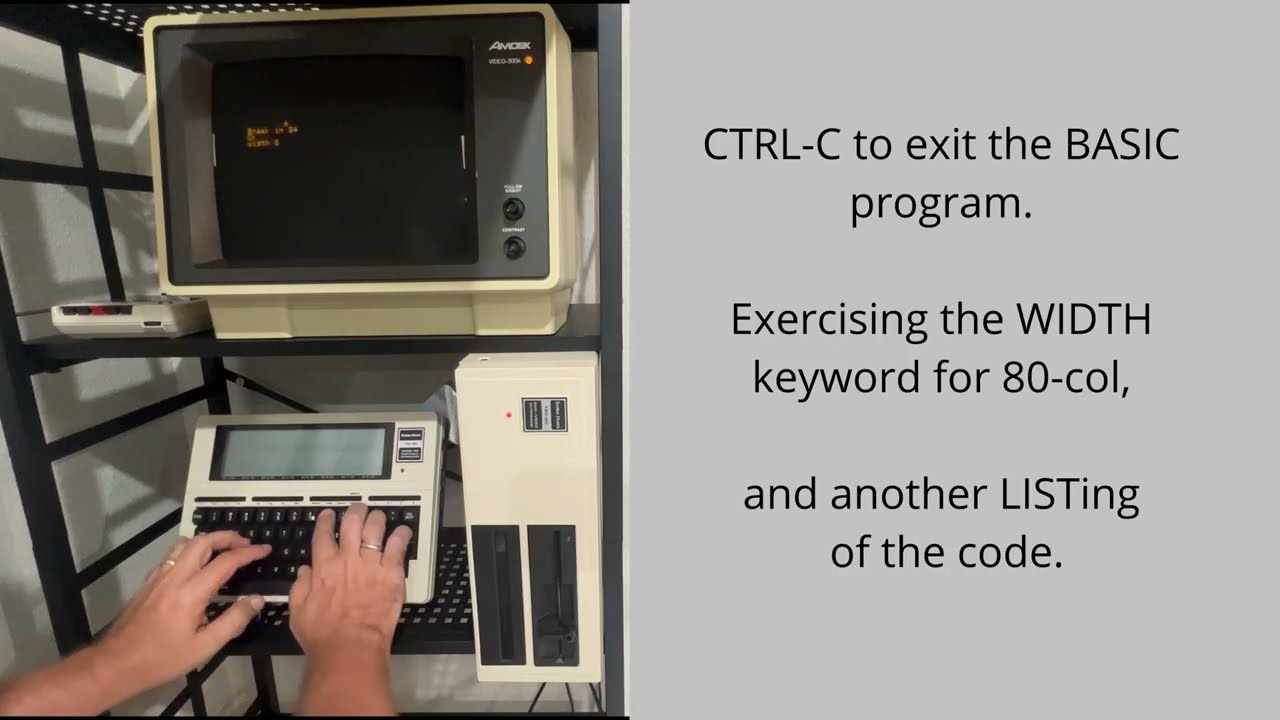 Tandy Model 100 w/ Disk/Video Interface (working operation demo)