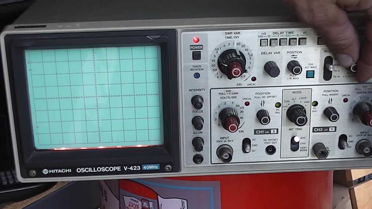 NCauctions.com Осциллограф Hitachi V-423 40 МГц V423 2-канальный
