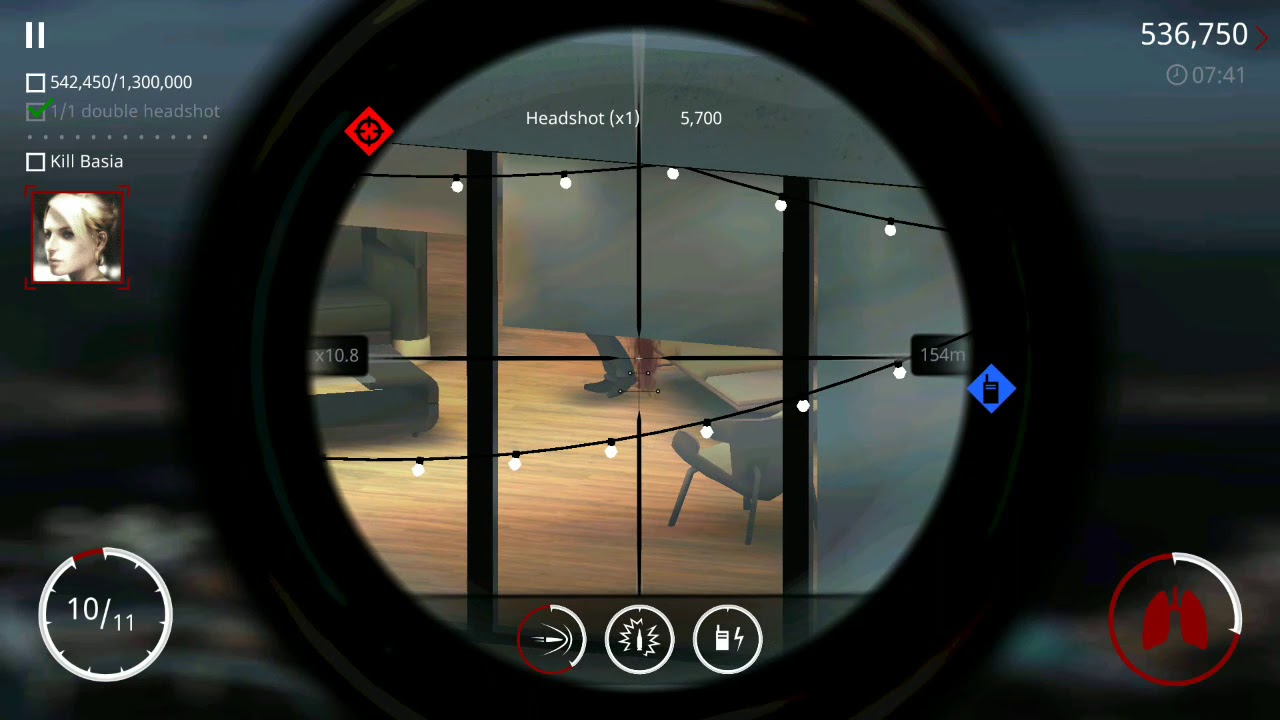 Hitman Sniper : Get a score of 1300000 including a double headshot GameAddict