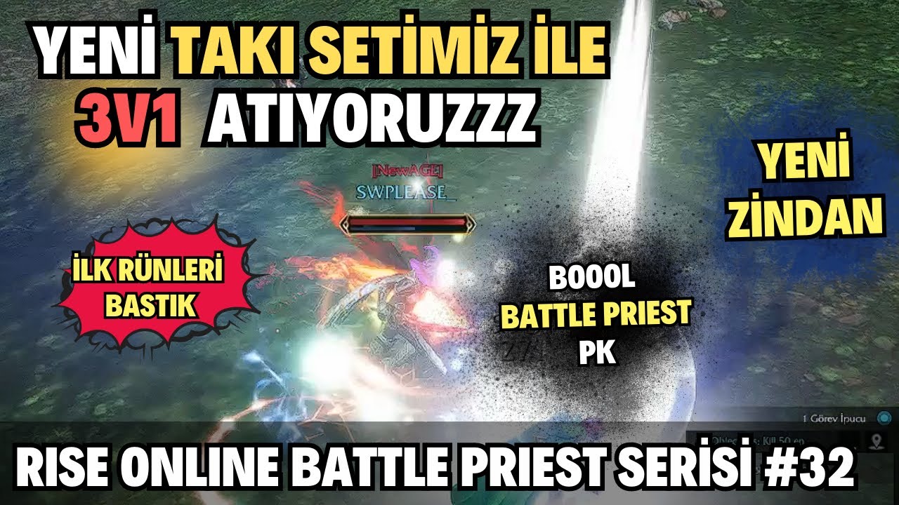 YENİ TAKI SETİMİZ | İLK RÜNLERİ BASTIK | YENİ ZİNDAN | BATTLE PRİEST PK | Rise Online BP Serisi #32