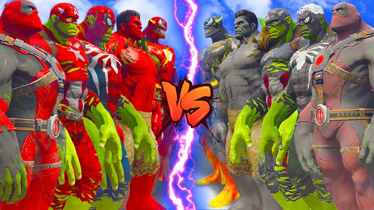 HULK BATTLE EPIC TEAM BLACK HULK VS TEAM RED HULK SUPERHEROES WAR