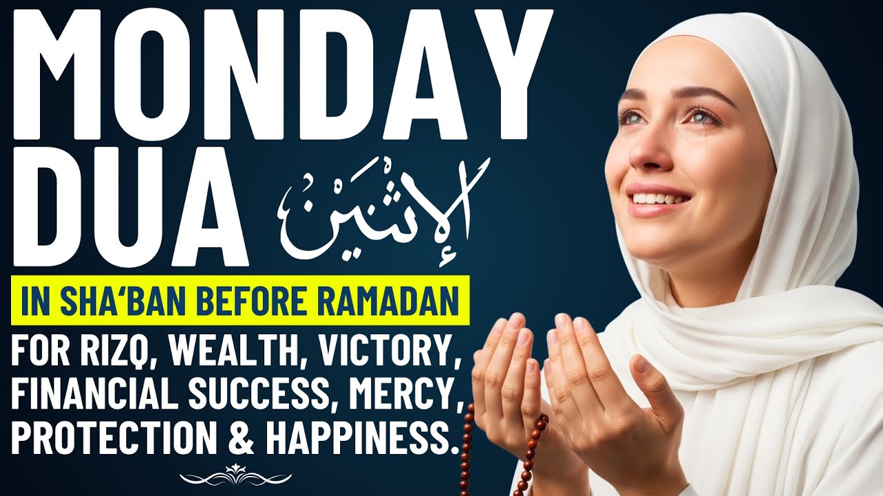MONDAY DUA in SHA'BAN BEFORE RAMADAN | Prayers for Rizq, Financial Breakthrough, Mercy & Protection