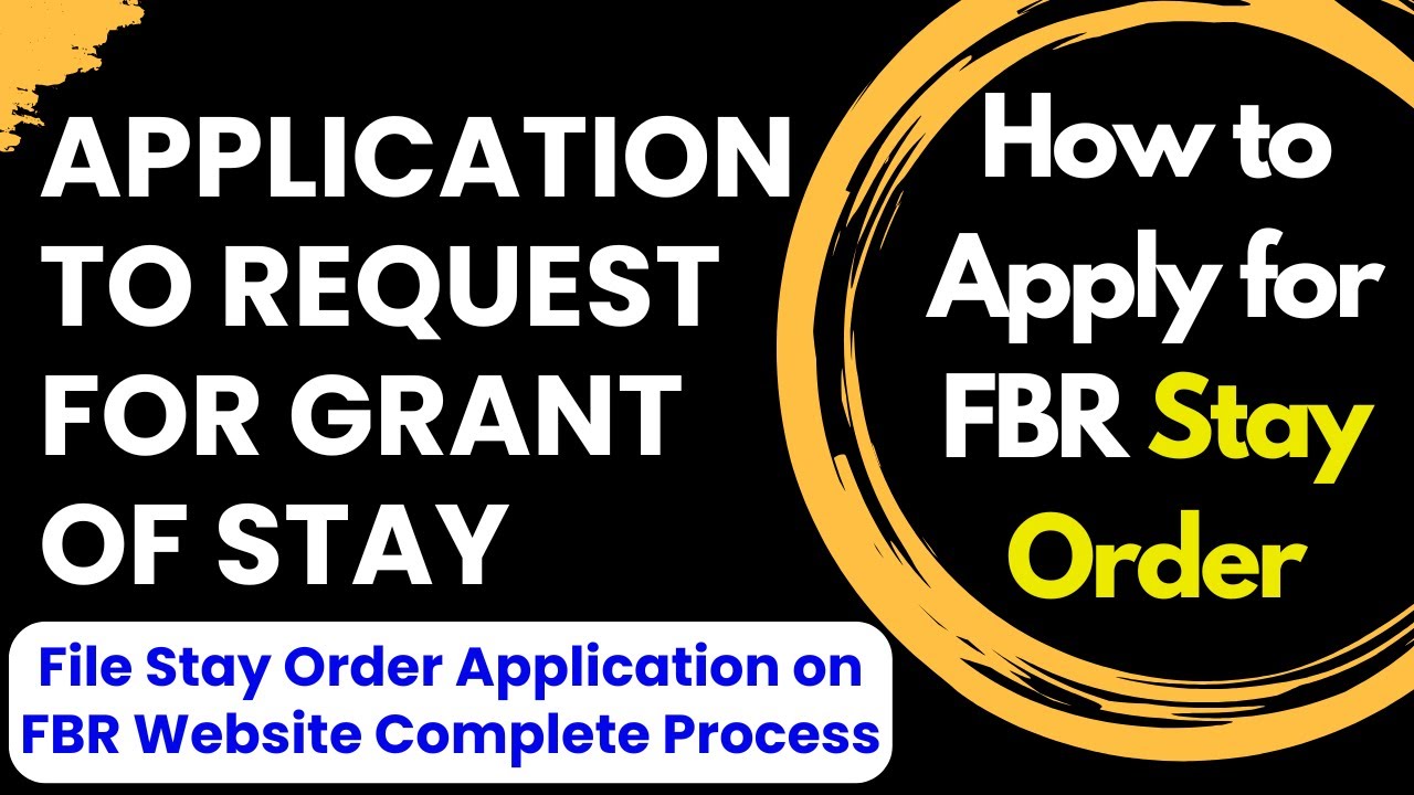 Application for Stay | How to Apply for Stay Order | Application to Request for Grant of Stay  #Tax