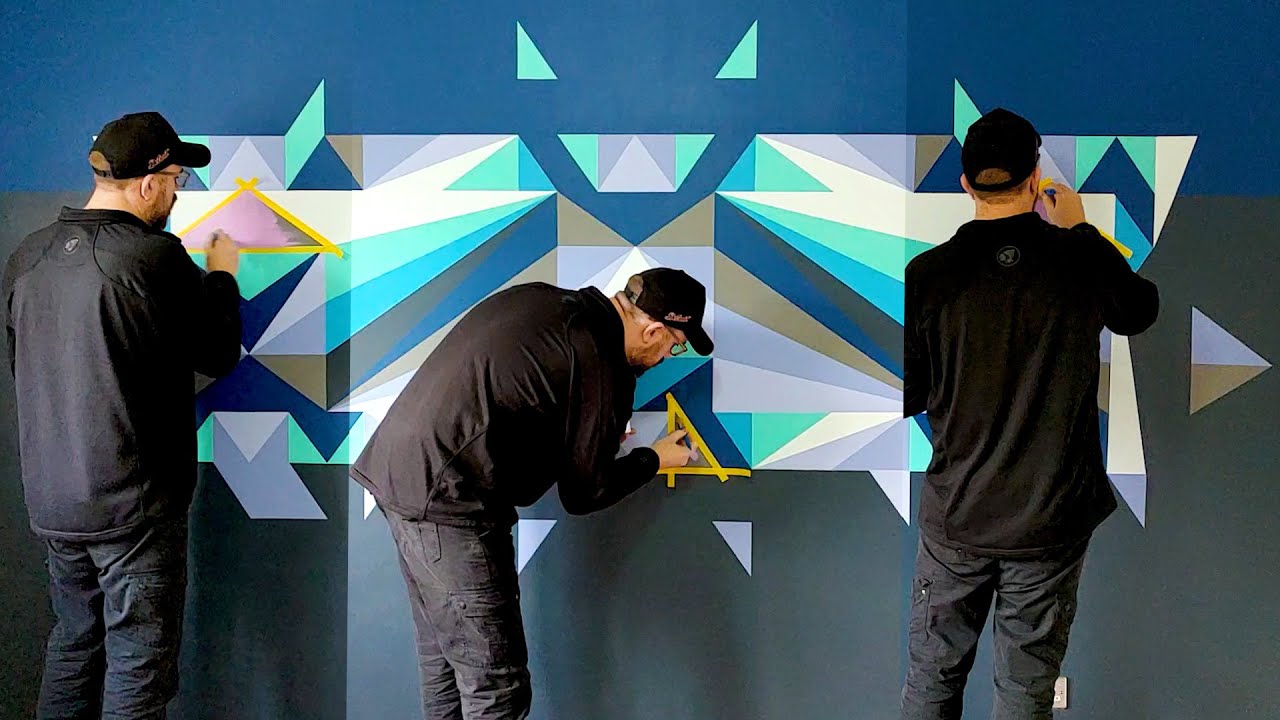 Painted Geometric Art on a Wall