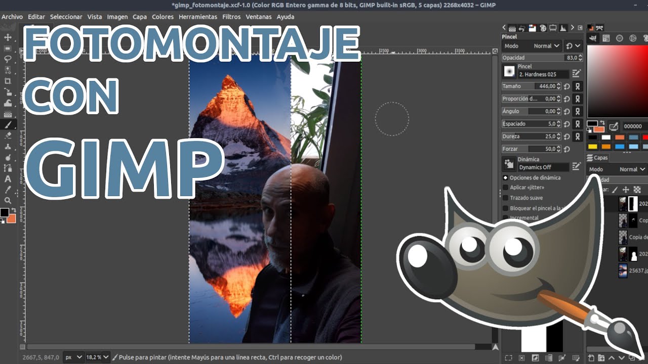 👩🏽‍💻 CAMBIAR FONDO CON GIMP - Como igualar las fotos para no se note el montaje 😎📸