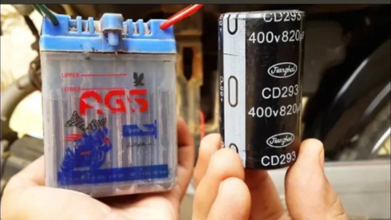 Install only capacitor installed of dead Battery in motorcycle 