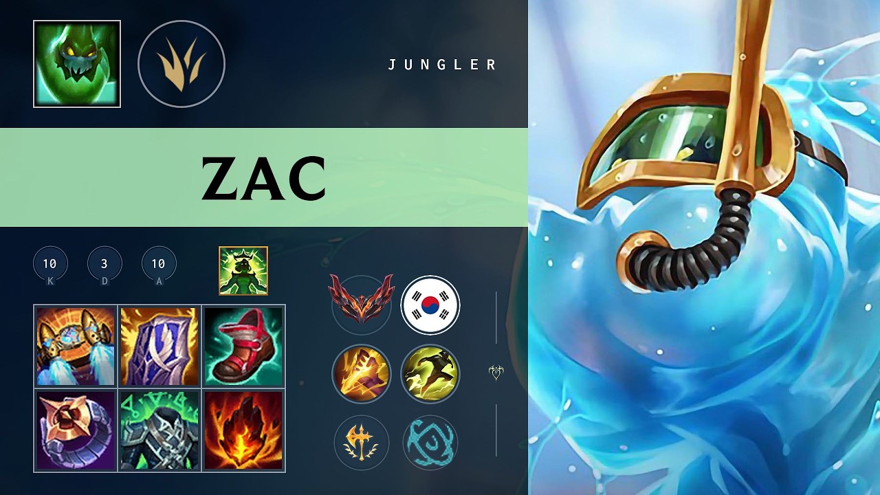 Zac Jungle vs Diana - KR Grandmaster Patch 26.09