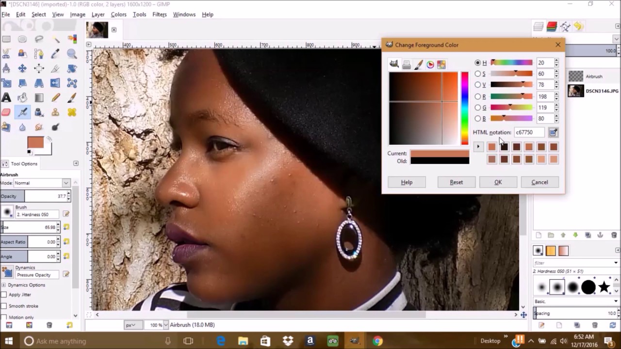 How to Edit Skin Tone, Remove Blemishes, etc. (Gimp Tutorial)