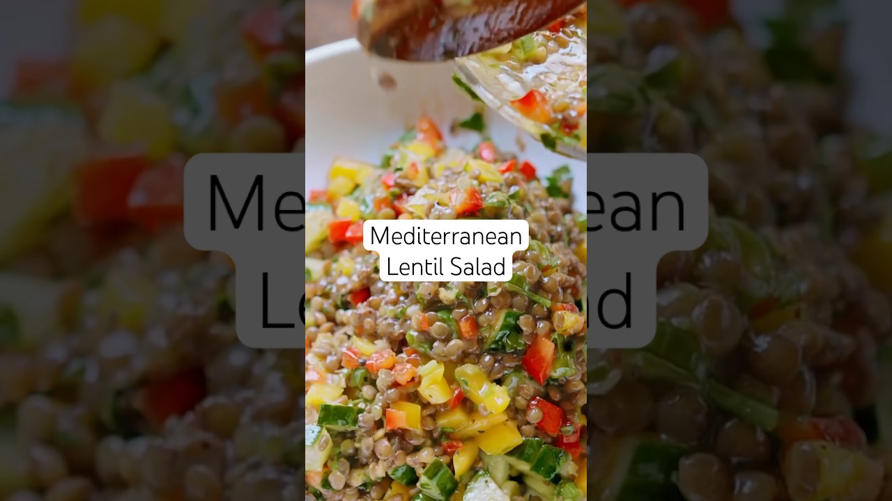 Mediterranean Lentil Salad (Healthy Salad Recipe!) #shorts
