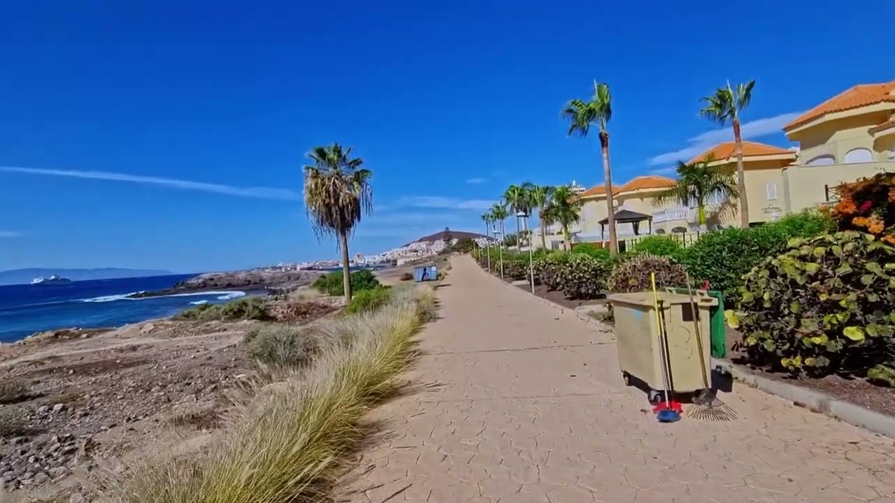 Los Christianos, Parque Tropical, Playa el Callao 😎 Walking Coast Tour  Tenerife, Rundgang Teneriffa