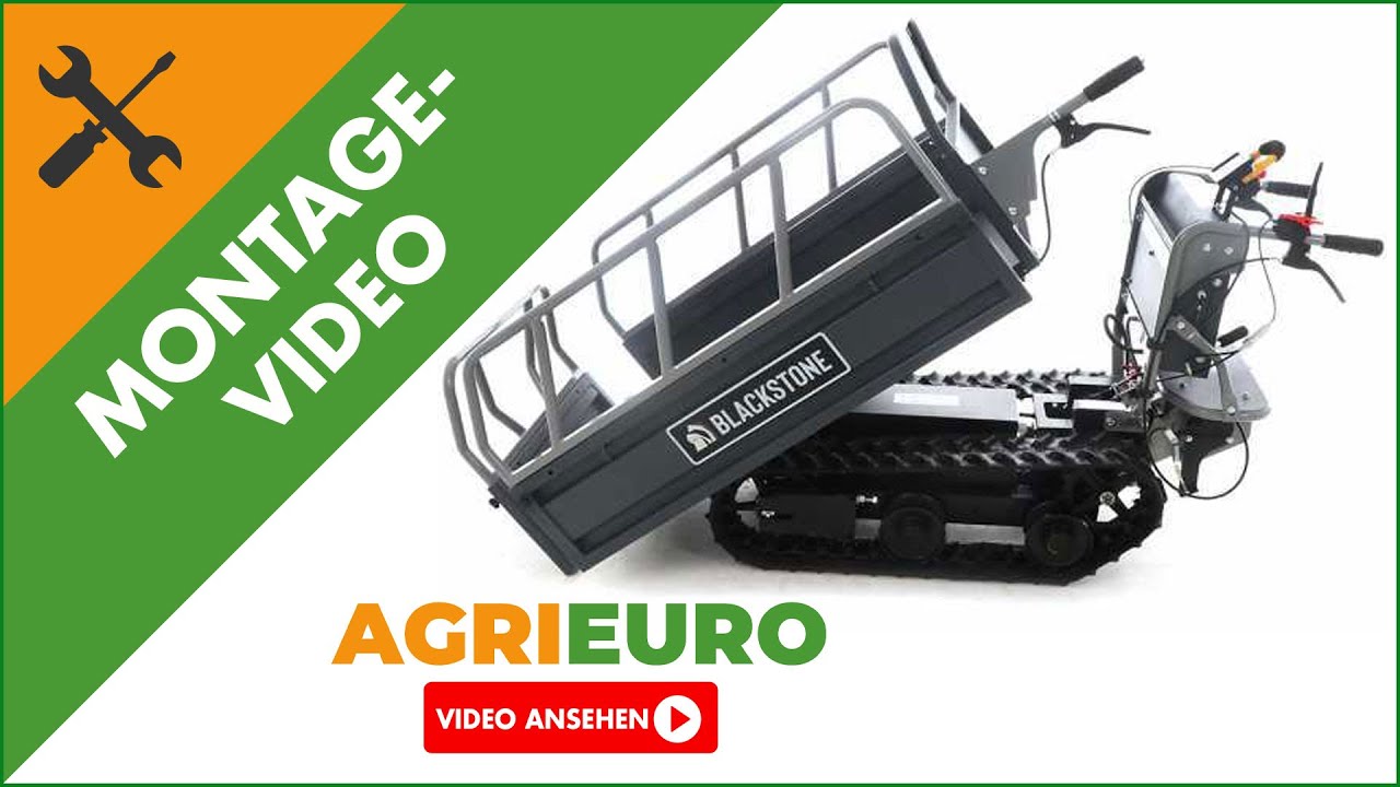 Montagevideo Akku-Raupentransporter Blackstone TB 4500 E mit ausdehnbarer Mulde, LED-Beleuchtung