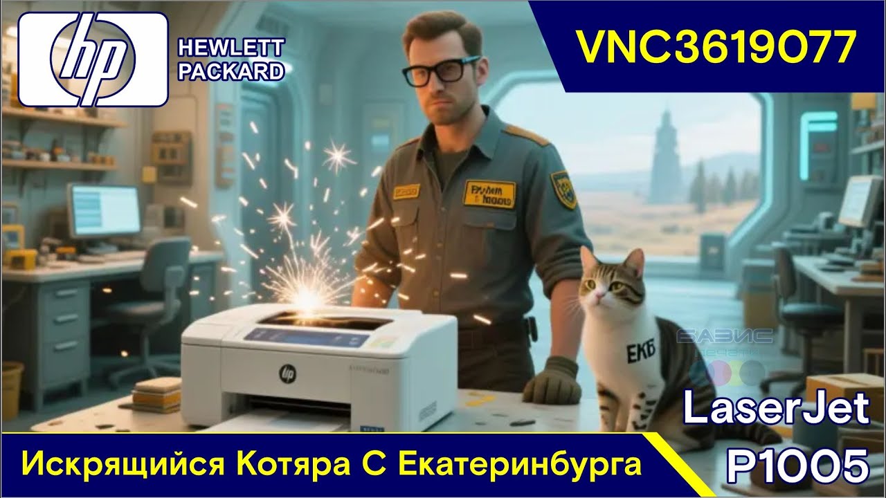 HP LaserJet P1005 - VNC3619077 / Искрящийся Котяра С Екатеринбурга