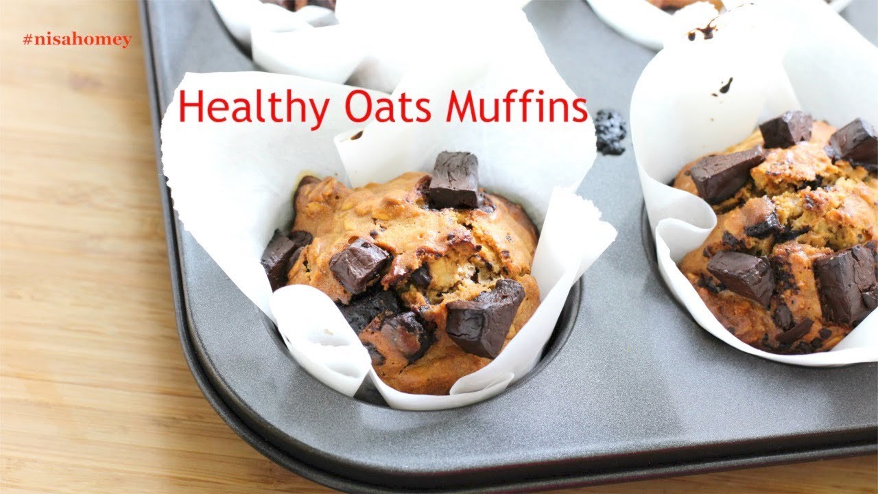 Healthy & Tasty Chocolate Chips Oatmeal Muffins - Oats Recipes For Weight Loss | Nisa Homey