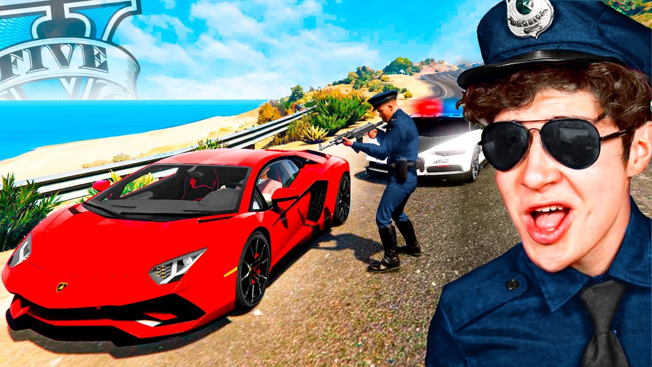 ROBANDO SUPER AUTOS como POLICÍA FALSO en GTA 5! 🚘👮‍♂️ (Mods)