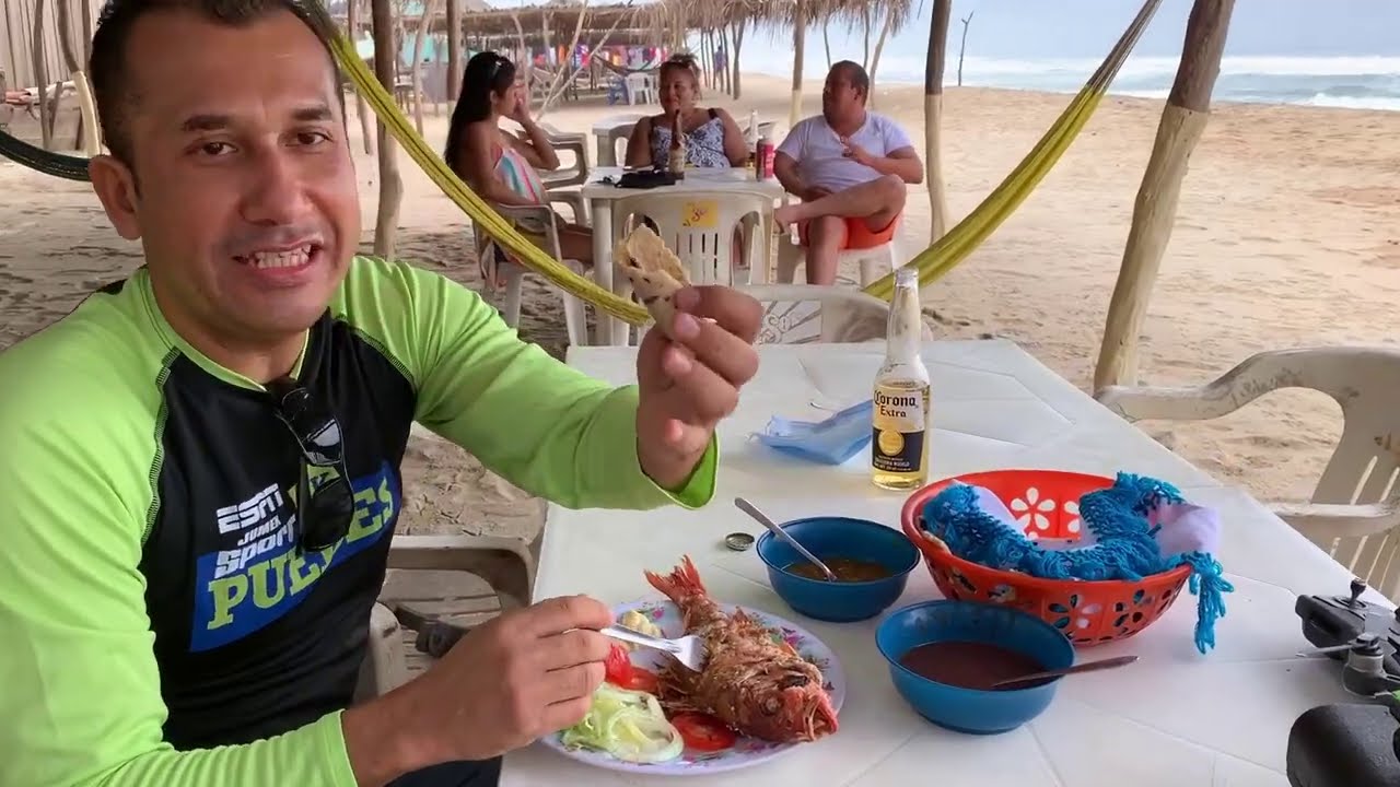 Almorzando HUACHINANGO FRITO en Playa Boca del Rio, Gro.| Rodando x CRUZ GRANDE # 4.