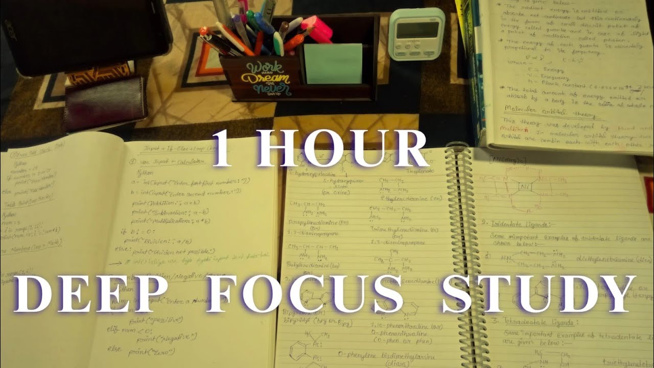 1 Hour Deep Focus Study With Me | No Talking | Rain Sound 