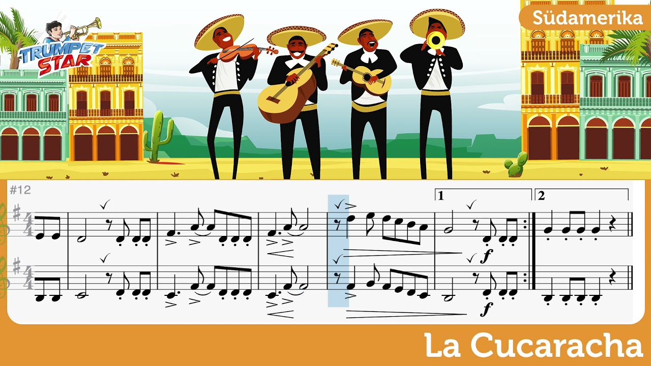 La Cucaracha - Duett - Trumpet Play Along