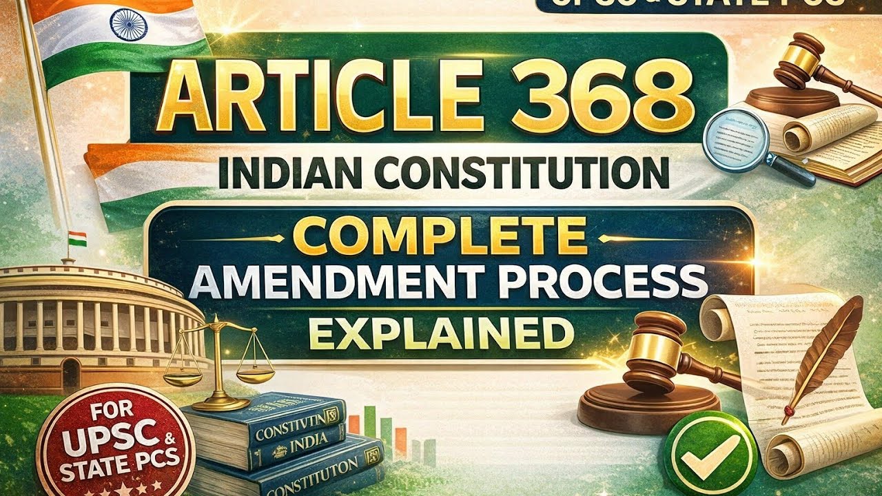 Article 368 of Indian constitution -amendment of Indian constitution #upsc 
