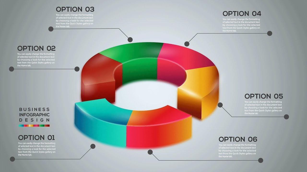 Vector 3D Pie Chart Infographic Design Template Free Illustrator Tutorial