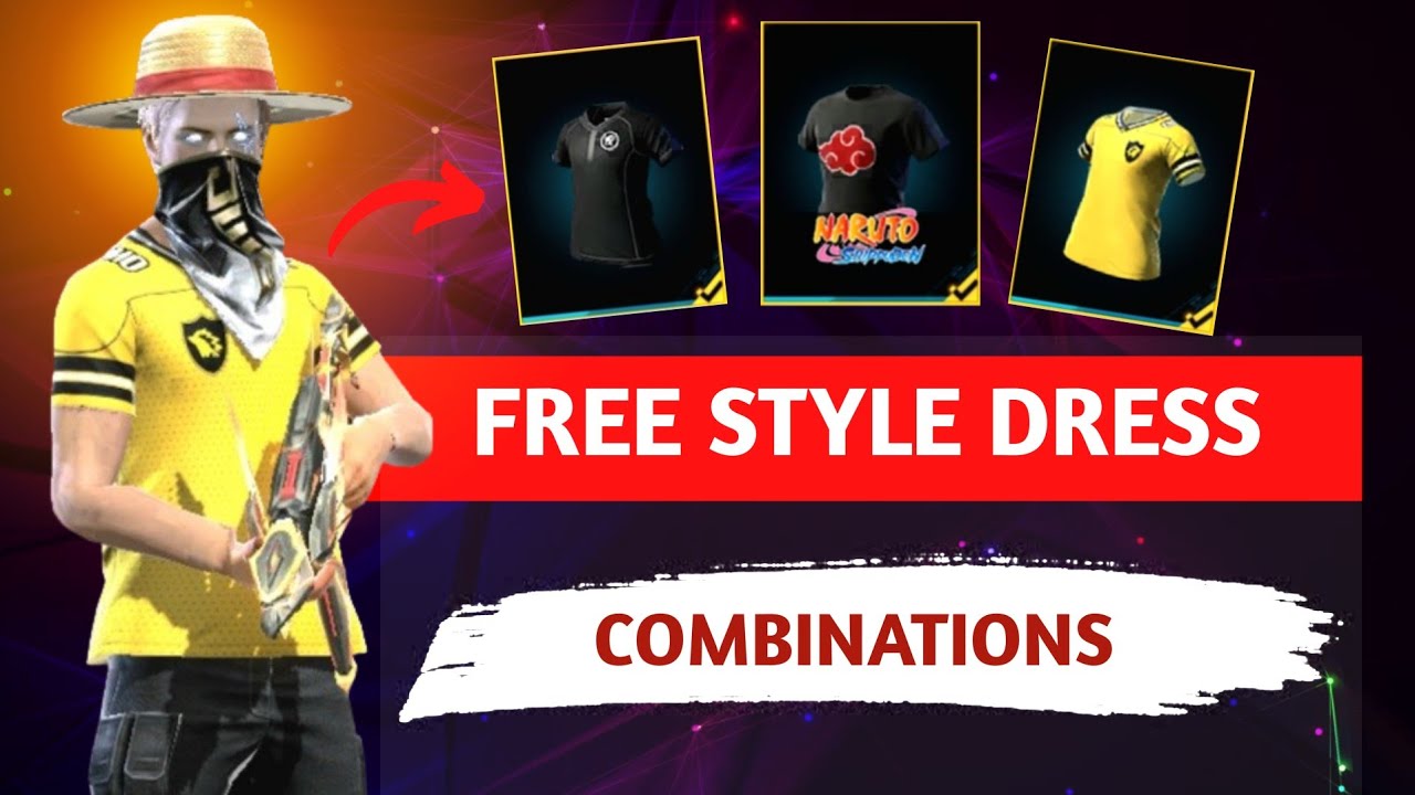 FREE STYLE DRESS COMBINATION 🤩 || NO TOP UP COMBINATION 😱 || VENOM 99 😂 || #combination #ff #viral 