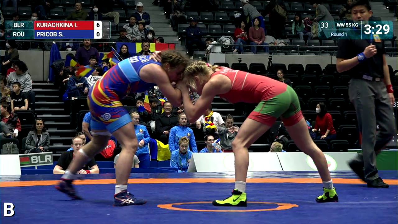 Round 1 WW - 55 kg: I. KURACHKINA (BLR) v. S. PRICOB (ROU)