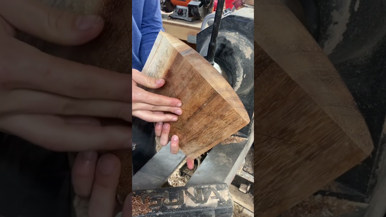 Making a Square Mahogany Bowl on the Lathe - Woodturning