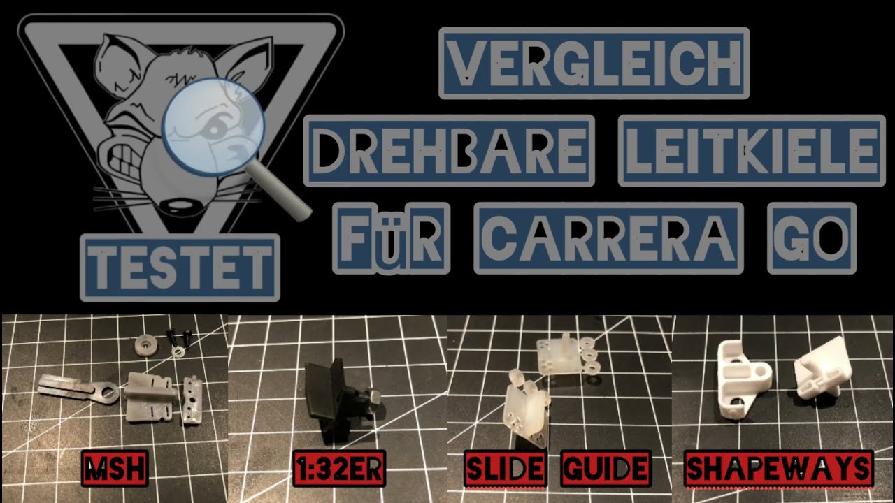 Vergleich drehbare Leitkiele für Carrera GO