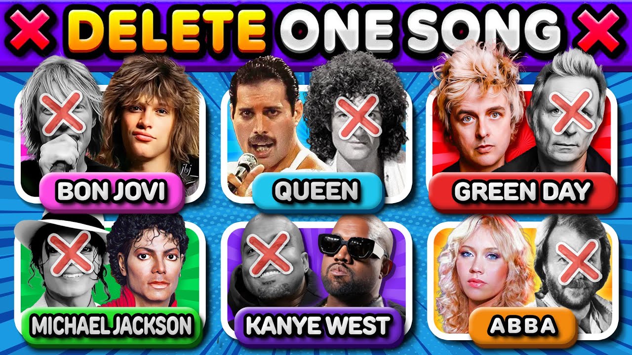 ❌ DELETE ONE SONG PER SINGER ❌ 6 Songs per Round, Most Popular Singers & Bands! | Music Quiz 2025
