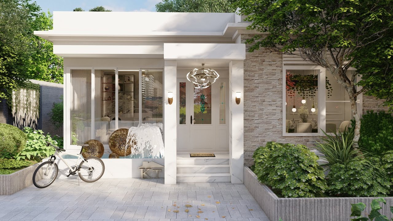 house design ideas/small house 3 bedrooms/simple house design [10mx14m]model0125