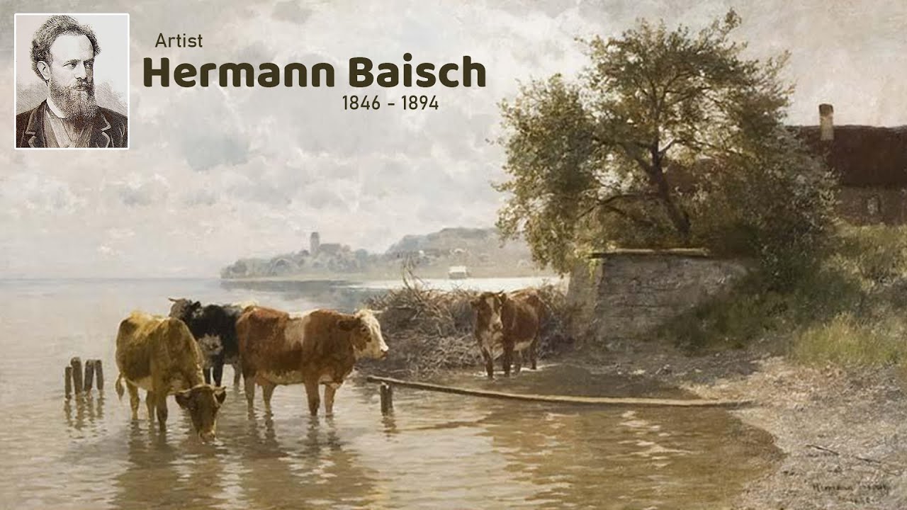 Artist Hermann Baisch (1846 - 1894) | German Painter | Landscapes & Animals | WAA